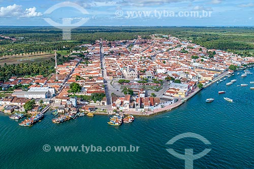  Picture taken with drone of the Piacabucu city from Sao Francisco River  - Piacabucu city - Alagoas state (AL) - Brazil