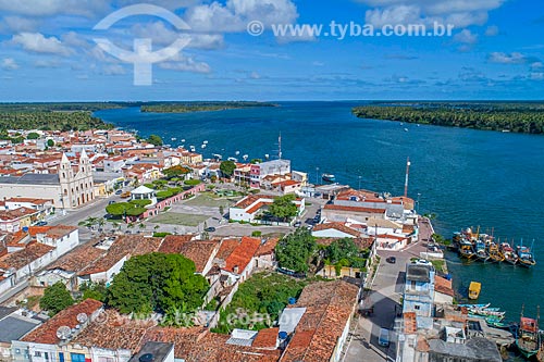  Picture taken with drone of the Piacabucu city from Sao Francisco River  - Piacabucu city - Alagoas state (AL) - Brazil