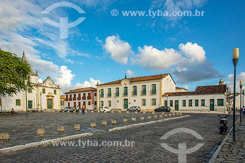  Old church and Holy House of Mercy - current Home of Sisters of the Immaculate Conception - to the left - with the Historical Museum of Sergipe - to the right  - Sao Cristovao city - Sergipe state (SE) - Brazil