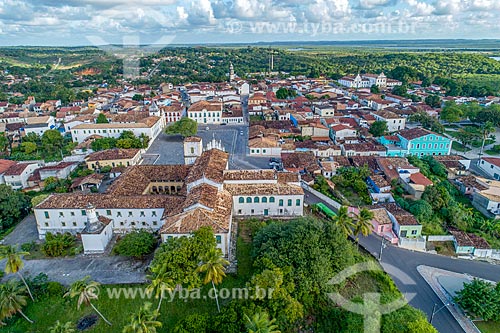  Picture taken with drone of the Holy Cross Convent and Church - also known as Saint Francis Convent - with the Saint Francis Square  - Sao Cristovao city - Sergipe state (SE) - Brazil