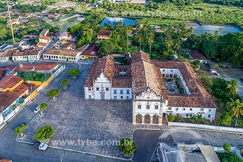  Picture taken with drone of the Our Lady of Mount Carmel Convent (1766) and the Third order Church (1943) - also known as Our Lord of Passos  - Sao Cristovao city - Sergipe state (SE) - Brazil