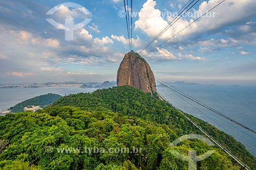  Cable car making the crossing between the Urca Mountain and Sugarloaf  - Rio de Janeiro city - Rio de Janeiro state (RJ) - Brazil