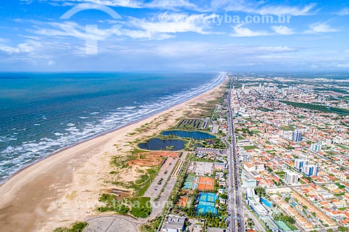  Picture taken with drone of the Atalaia Beach waterfront  - Aracaju city - Sergipe state (SE) - Brazil
