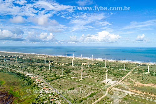  Picture taken with drone of the Barra dos Coqueiros Wind Farm  - Barra dos Coqueiros city - Sergipe state (SE) - Brazil