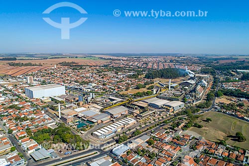  Picture taken with drone of the orange juice factory in the Matao city  - Matao city - Sao Paulo state (SP) - Brazil