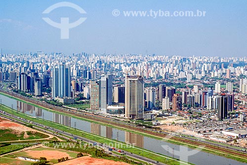  Aerial photo of the Pinheiros River  - Sao Paulo city - Sao Paulo state (SP) - Brazil
