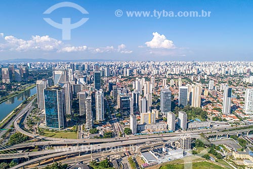  Picture taken with drone of the Luis Carlos Berrini Avenue  - Sao Paulo city - Sao Paulo state (SP) - Brazil