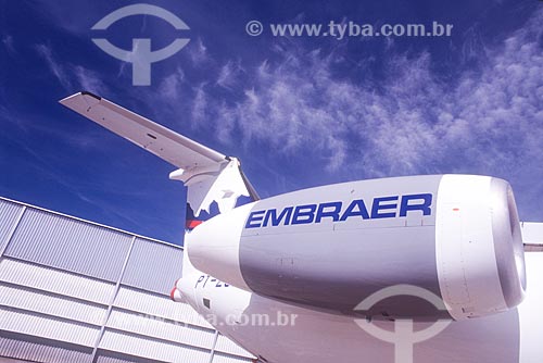  Detail of airplane - EMBRAER factory  - Sao Jose dos Campos city - Sao Paulo state (SP) - Brazil