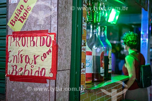  Bar - Luiz Gonzaga Northeast Traditions Centre with device that says: Forbidden to enter with drinks  - Rio de Janeiro city - Rio de Janeiro state (RJ) - Brazil