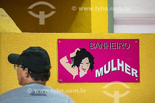  Detail of women bathroom signage board - Luiz Gonzaga Northeast Traditions Centre  - Rio de Janeiro city - Rio de Janeiro state (RJ) - Brazil