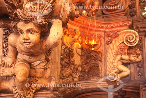  Detail of baroque angel inside of church - 2000s  - Ouro Preto city - Minas Gerais state (MG) - Brazil