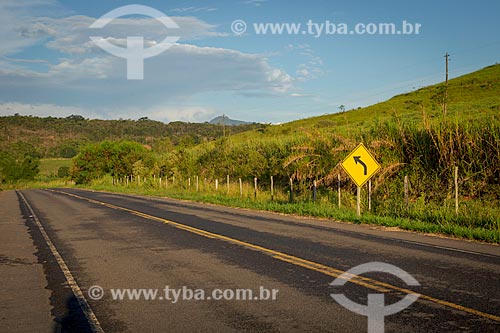  Snippet of MG-353 highway between the cities of Guarani and Rio Novo during the evening  - Guarani city - Minas Gerais state (MG) - Brazil