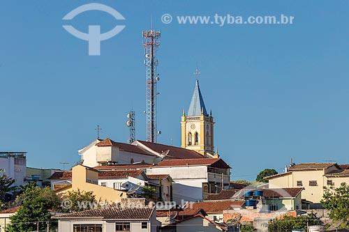  Cellular antenna with the belfry of the Divine Holy Spirit Mother Church  - Guarani city - Minas Gerais state (MG) - Brazil