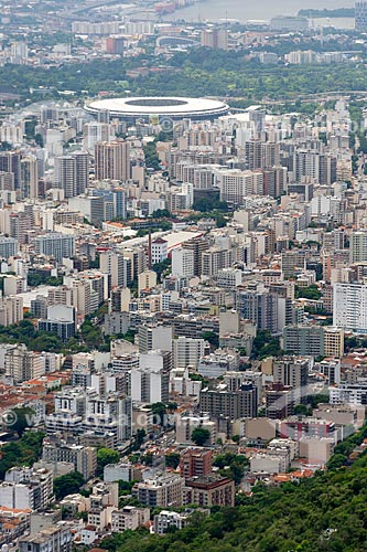  General view of the Maracana neighborhood with the Journalist Mario Filho Stadium (1950) - also known as Maracana - in the background from Tijuca National Park  - Rio de Janeiro city - Rio de Janeiro state (RJ) - Brazil