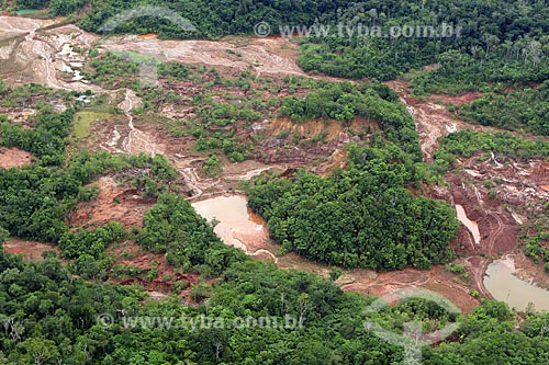  Aerial photo of damage caused by garimpo - Juma River  - Novo Aripuana city - Amazonas state (AM) - Brazil