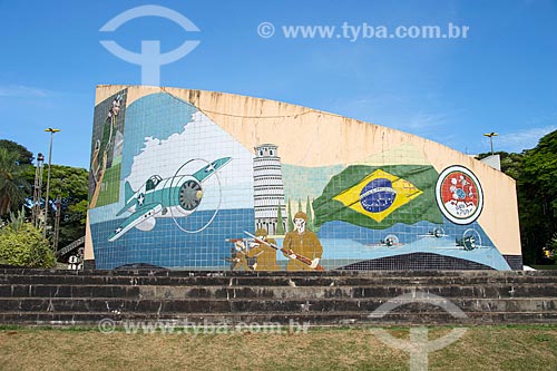  Mural in honor of the jataiense aviator Diomar Menezes member of the 1st Group of Aviation of Brazilian Fighter Aircraft during World War II - Lieutenant Diomar Menezes Square  - Jatai city - Goias state (GO) - Brazil