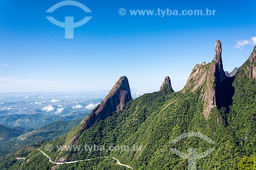  View of the Escalavrado, Dedo de Nossa Senhora and Dedo de Deus Peaks  - Teresopolis city - Rio de Janeiro state (RJ) - Brazil