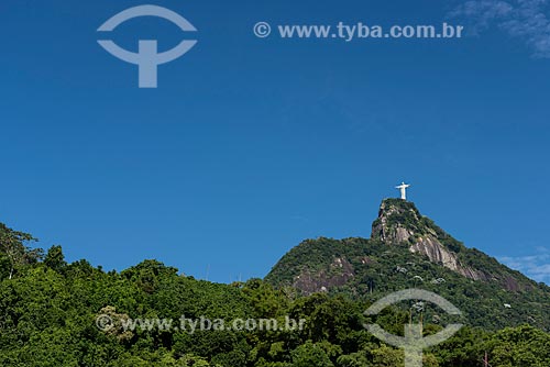  View of the Christ the Redeemer from Cosme Velho neighborhood  - Rio de Janeiro city - Rio de Janeiro state (RJ) - Brazil