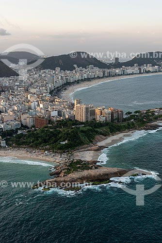  Aerial photo of the Arpoador Stone with the Copacabana Beach in the background  - Rio de Janeiro city - Rio de Janeiro state (RJ) - Brazil