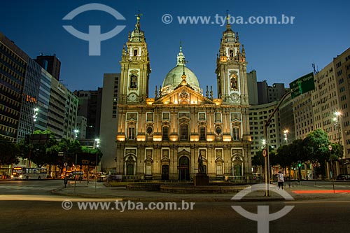  Facade of the Our Lady of Candelaria Church (1609) at night  - Rio de Janeiro city - Rio de Janeiro state (RJ) - Brazil