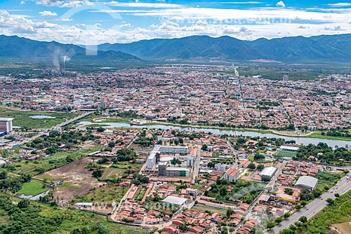  Picture taken with drone of the Sobral city with the Acarau River  - Sobral city - Ceara state (CE) - Brazil