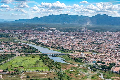  Picture taken with drone of the Sobral city with the Acarau River  - Sobral city - Ceara state (CE) - Brazil