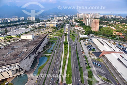  Aerial photo of the Arts City - old Music City - with the Alvorada Bus Station to the right  - Rio de Janeiro city - Rio de Janeiro state (RJ) - Brazil