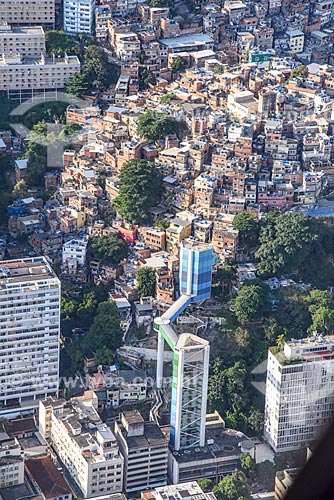  Aerial photo of the Rubem Braga Complex with the Cantagalo slum  - Rio de Janeiro city - Rio de Janeiro state (RJ) - Brazil