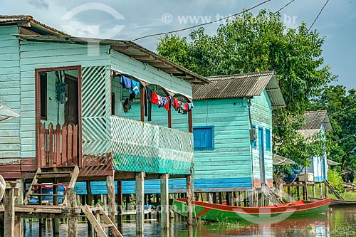  Stilts - riparian community on the banks of the Jari River  - Laranjal do Jari city - Amapa state (AP) - Brazil