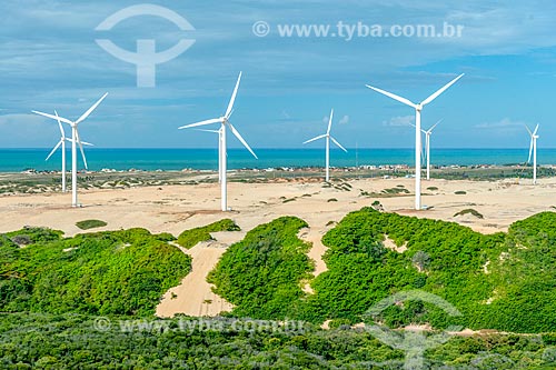  Picture taken with drone of the Beberibe da Serra Wind Farm  - Beberibe city - Ceara state (CE) - Brazil