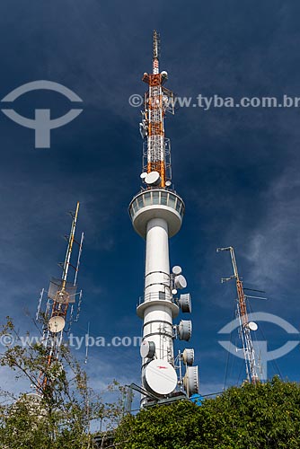  Detail of telecommunication towers - Sumare Mountain  - Rio de Janeiro city - Rio de Janeiro state (RJ) - Brazil