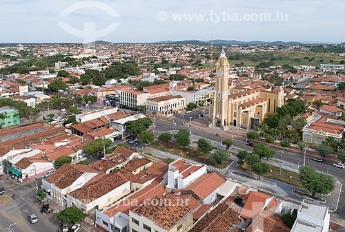  Picture taken with drone of the Our Lady of Mercy Cathedral  - Cajazeiras city - Paraiba state (PB) - Brazil