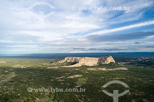  Picture taken with drone of the geological formation characteristic of the seridó potiguar denominated lage formosa  - Sao Rafael city - Rio Grande do Norte state (RN) - Brazil