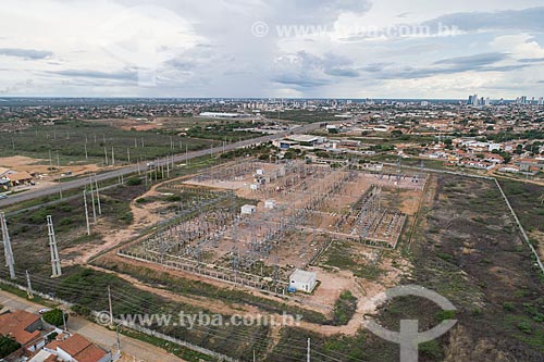  Picture taken with drone of the substation  - Mossoro city - Rio Grande do Norte state (RN) - Brazil