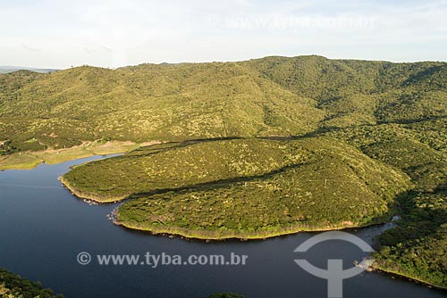  Picture taken with drone of the dam during rain season  - Barro city - Ceara state (CE) - Brazil