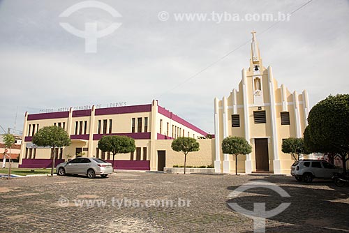  School and Our Lady of Lourdes Church  - Cajazeiras city - Paraiba state (PB) - Brazil