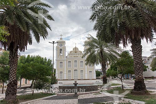  View of the Rosary Square with the Our Lady of Rosario Sanctuary (1864) in the background  - Caico city - Rio Grande do Norte state (RN) - Brazil