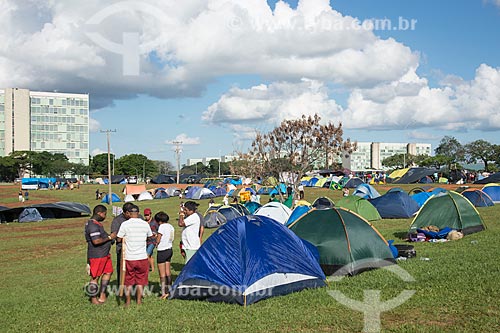 Tents during the 15th Free Land Camp - Esplanade of Ministries  - Brasilia city - Distrito Federal (Federal District) (DF) - Brazil