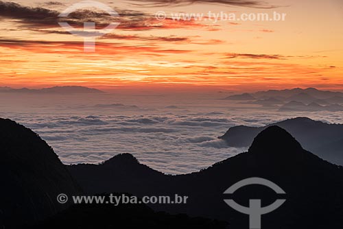  View of the landscape from Bico do Papagaio Mountain - Tijuca National Park during the sunset  - Rio de Janeiro city - Rio de Janeiro state (RJ) - Brazil