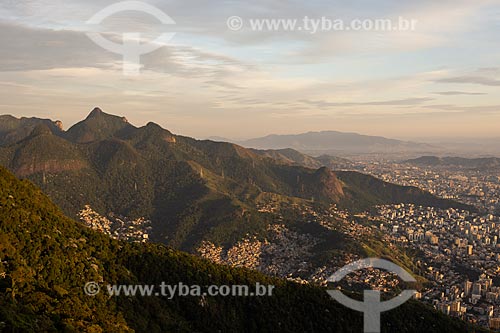  View of the dawn - Borel Hill from Sumare Mountain  - Rio de Janeiro city - Rio de Janeiro state (RJ) - Brazil