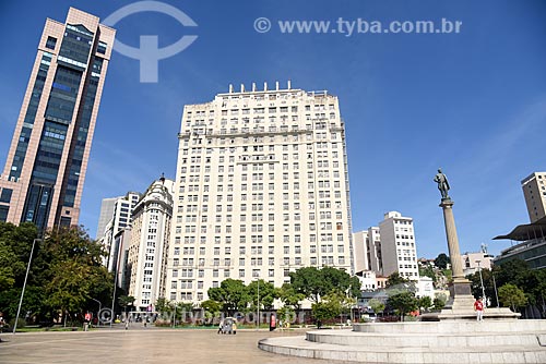  View of facade of the Business Center RB1 and the Joseph Gire Building (1929) and Monument to Visconde de Maua (Viscount of Maua) - from Maua Square  - Rio de Janeiro city - Rio de Janeiro state (RJ) - Brazil