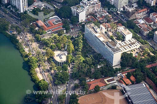  Aerial photo of the Lagoa Federal Hospital with the Saint Joseph Church (1961)  - Rio de Janeiro city - Rio de Janeiro state (RJ) - Brazil
