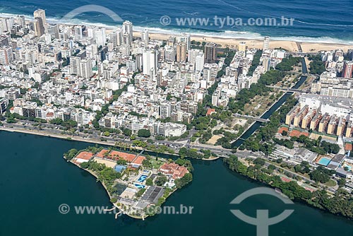  Aerial photo of the Caicaras Club - Rodrigo de Freitas Lagoon with the Garden of Allah  - Rio de Janeiro city - Rio de Janeiro state (RJ) - Brazil