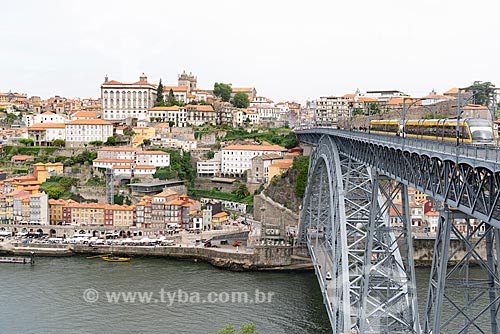  View of Dom Luis I Bridge (1888) over of Douro River with the Porto city in the background  - Porto city - Porto district - Portugal