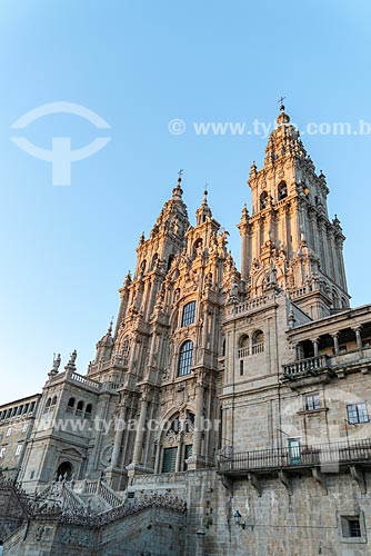  Facade of the Santiago de Compostela Cathedral (1112)  - Santiago de Compostela city - Corunha province - Spain