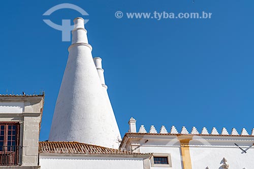  Conical chimneys of the Sintra National Palace kitchen  - Sintra municipality - Lisbon district - Portugal