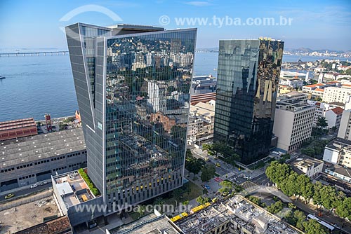  Aerial photo of the Vista Guanabara Building and the Headquarters Building of the L Oréal Brasil  - Rio de Janeiro city - Rio de Janeiro state (RJ) - Brazil