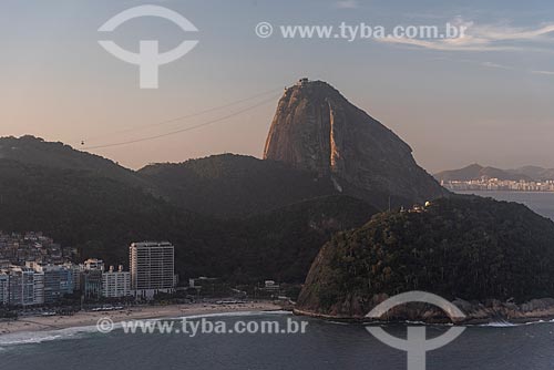  Aerial photo of the Leme Beach with the Sugarloaf in the background  - Rio de Janeiro city - Rio de Janeiro state (RJ) - Brazil