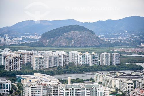  Aerial photo of the Peninsula Residential Condominium with the Rock of Panela in the background  - Rio de Janeiro city - Rio de Janeiro state (RJ) - Brazil