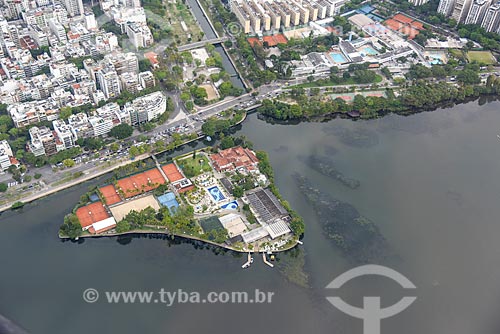  Aerial photo of the Rodrigo de Freitas Lagoon with the Garden of Allah Canal and the Caicaras Club  - Rio de Janeiro city - Rio de Janeiro state (RJ) - Brazil